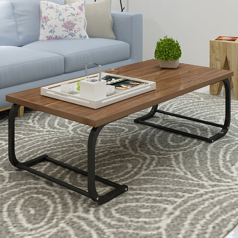 Rustic Industrial Raw Wood Coffee Table