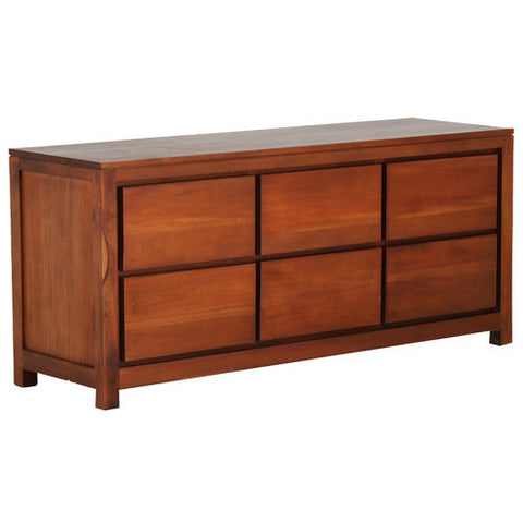 Andrea 6 Drawer Dresser Sideboard Buffet Light Pecan Color RMY238SB 006 TA