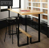 BRETHREN Industrial Solid Wood Bar Dining Table