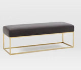 DESIREE Victorian Gold Wireframe Velvet Ottoman