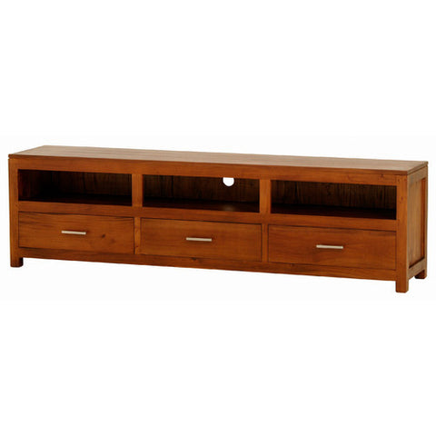 French-Riviera-Low-Paris-3-Drawer-Entertainment-Unit Light Pecan Color