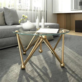 GENE Postmodern Round Glass Coffee Table