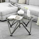 GENE Postmodern Round Glass Coffee Table