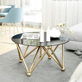 GENE Postmodern Round Glass Coffee Table