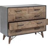 GREYSTONE Industrial Solid Wood Chest of Drawers