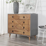 GREYSTONE Industrial Solid Wood Chest of Drawers
