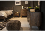 LEAH Herringbone Acacia Solid Wood Bedside Table Chest of Drawers Nordic