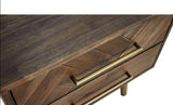 LEAH Herringbone Acacia Solid Wood Bedside Table Chest of Drawers Nordic