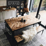 FAWN Rustic Herringbone Dining Table