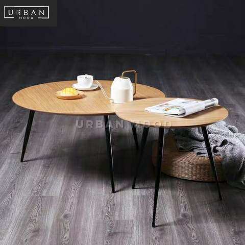 LOMO Modern Industrial Round Coffee Tables