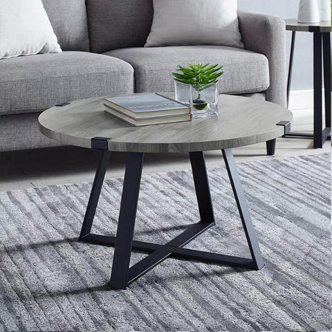 MATTHIAS Modern Industrial Concrete Round Coffee Table