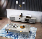 MEX Industrial Cement Screed TV Console + Coffee Table