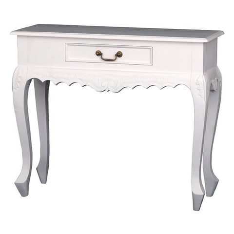 Mary French White Console Table Carved 1 Drawer Sofa Table RMY238