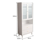 EZRA Glass Display Hutch Cabinet American Pine