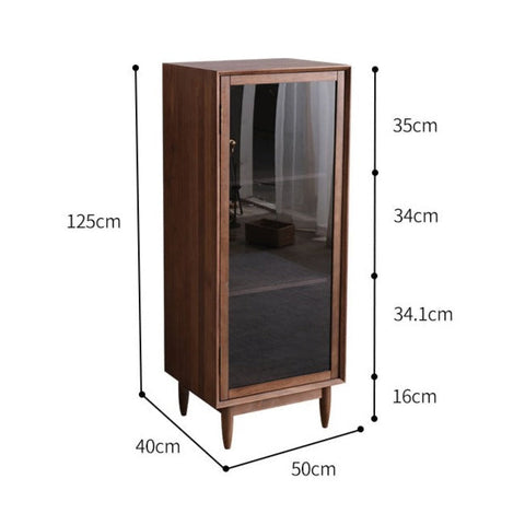 PAIGE SWEDEN Glass Display Solid Wood Living Room Cabinet Modern Minimalist