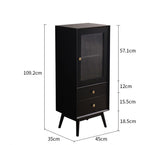 ELLEN SWEDEN Scandinavian Glass Display Bookcase Hardwood