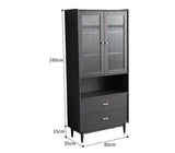 JEREMIAH Glass Display Cabinet Hutch 175cm