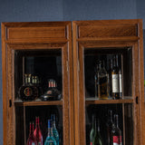 Max Furniture Single Door Glass Cabinet Modern Simple Chinese Solid Wood Storage Cabinet Bookcase