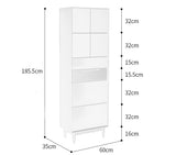 KAILANI TOKYO HILTON Japanese Scandinavian Bookcase Display Cabinet Solid Wood ( 4 Colour 3 Size )