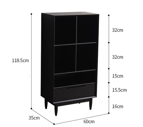 KAILANI TOKYO HILTON Japanese Scandinavian Bookcase Display Cabinet Solid Wood ( 4 Colour 3 Size )