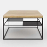 DYLAN Modern Industrial Mixed Element Coffee Table