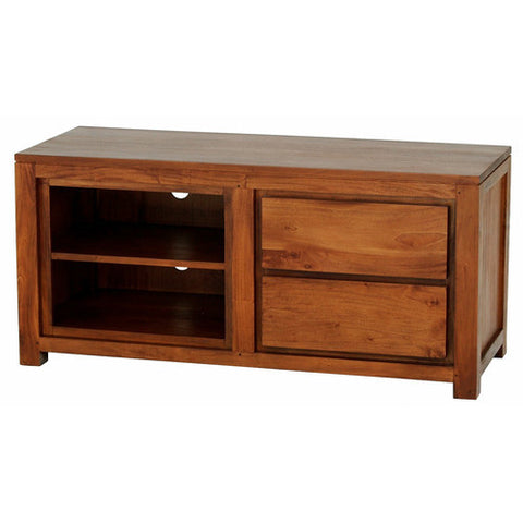 Andrea TV Console 2 Drawer Entertainment Unit Light Pecan Color RMY238SB 002 TA