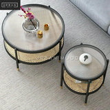 (Clearance) ZEPPELIN Rustic Rattan Coffee Table