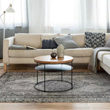 DIEM Modern Industrial Wireframe Round Coffee Table