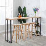 DIONNE Modern Industrial Solid Wood Bar Table
