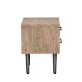 ZACHARY Herringbone Bedside Table Modern Solid Wood
