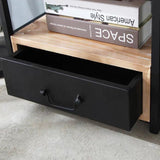 HARWOOD Modern Industrial Solid Wood Bedside Table