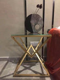 IDRIS Luxury Golden Pyramids Bedside Table