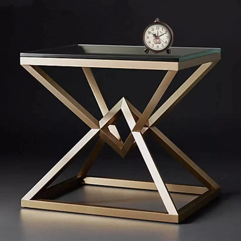 IDRIS Luxury Golden Pyramids Bedside Table