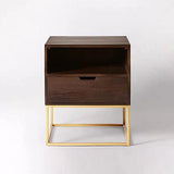 JOLAN Rustic Solid Wood Bedside Table