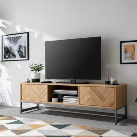 MYSTIC Rustic Herringbone TV Console