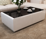 DELANEY Modern Piano Tempered Glass Coffee Table