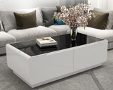 DELANEY Modern Piano Tempered Glass Coffee Table