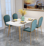 Modern Minimalist Marble Gold Dining Table