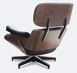 Modern Leather Armchair with Ottoman