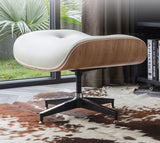 Modern Leather Armchair with Ottoman