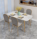 Modern Minimalist Marble Gold Dining Table