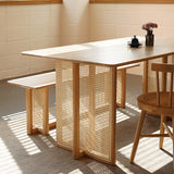 Vivienne RITZ Japanese Dining Table Bench Nippon Solid Wood Rattan ( 5 Size )