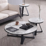 MARRIOT Round Marble Coffee Table Set