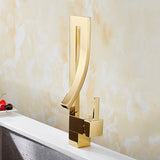 GALE Modern Gold/Silver Curved Waterfall Faucet