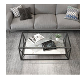 Modern Industrial Glass Top Coffee Table