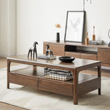 AKAGI Japanese Style Pure Solid Wood Coffee Table