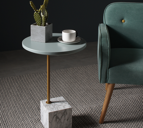 Minimalist Marble Cube Side Table