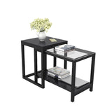 KENSINGTON Contemporary Glass Side Drawer Table