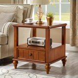 Calvin Glass Display 2 Drawers , TV Console, Coffee Table, America Classic Style Living room Solid Wood
