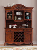 SOPHIE BOSTON Glass Display Buffet Hutch American Classic Solid Wood Wine Cabinet ( 10 Size and Design )